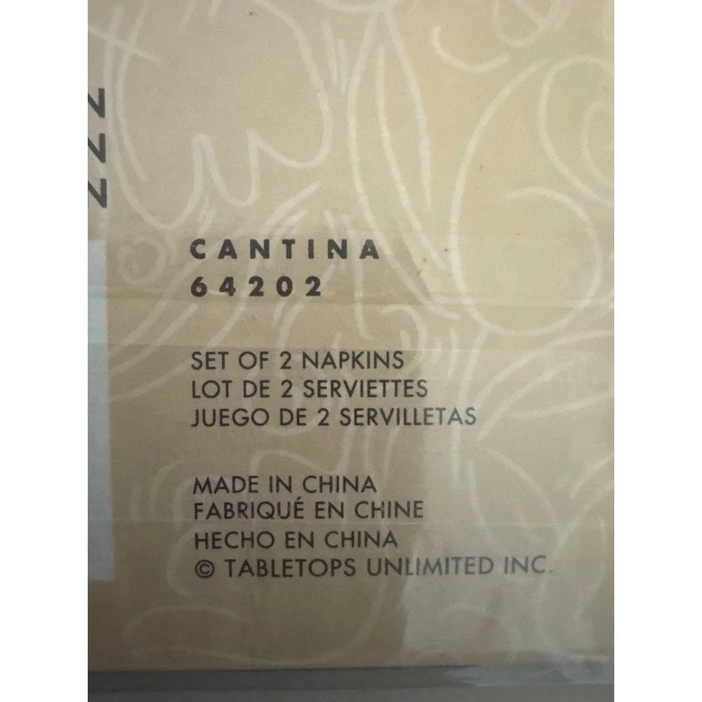 VTG Invitations Tabletops Unlimited Cantina Cotton Napkins Yellow 20x20 Set of 4